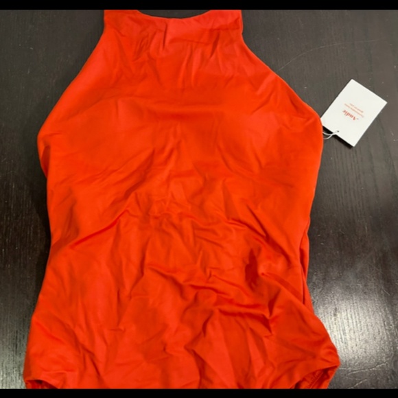 Andie Swim The Luzon Halter Eco Nylon One Piece Swimsuit Chili Pepper Size M NWT - Picture 6 of 16